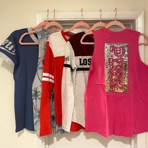 [LOT OF 5] Size XS Victoria’s Secret Pink Tees & Muscle Tanks (Some Sequined)